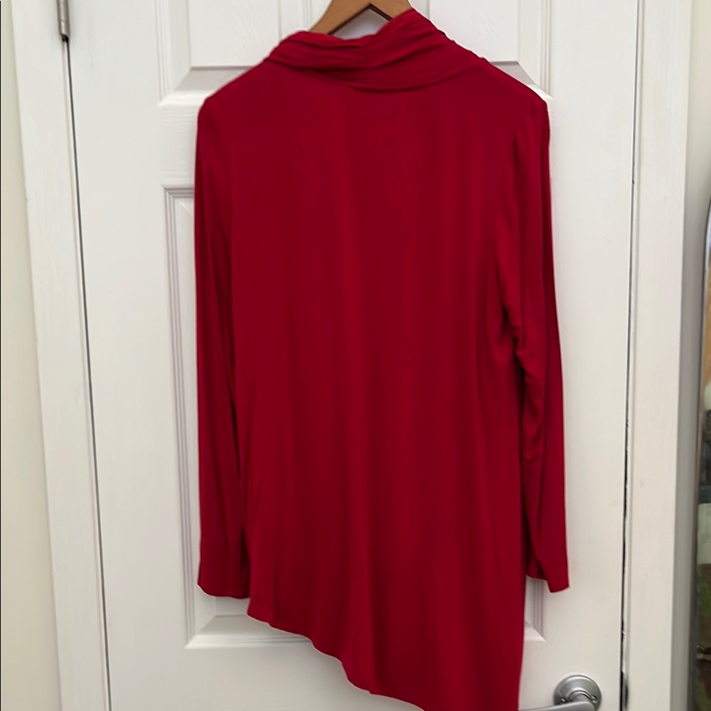 Soma Red Asymmetrical Wrap Blouse - Picture 3 of 5